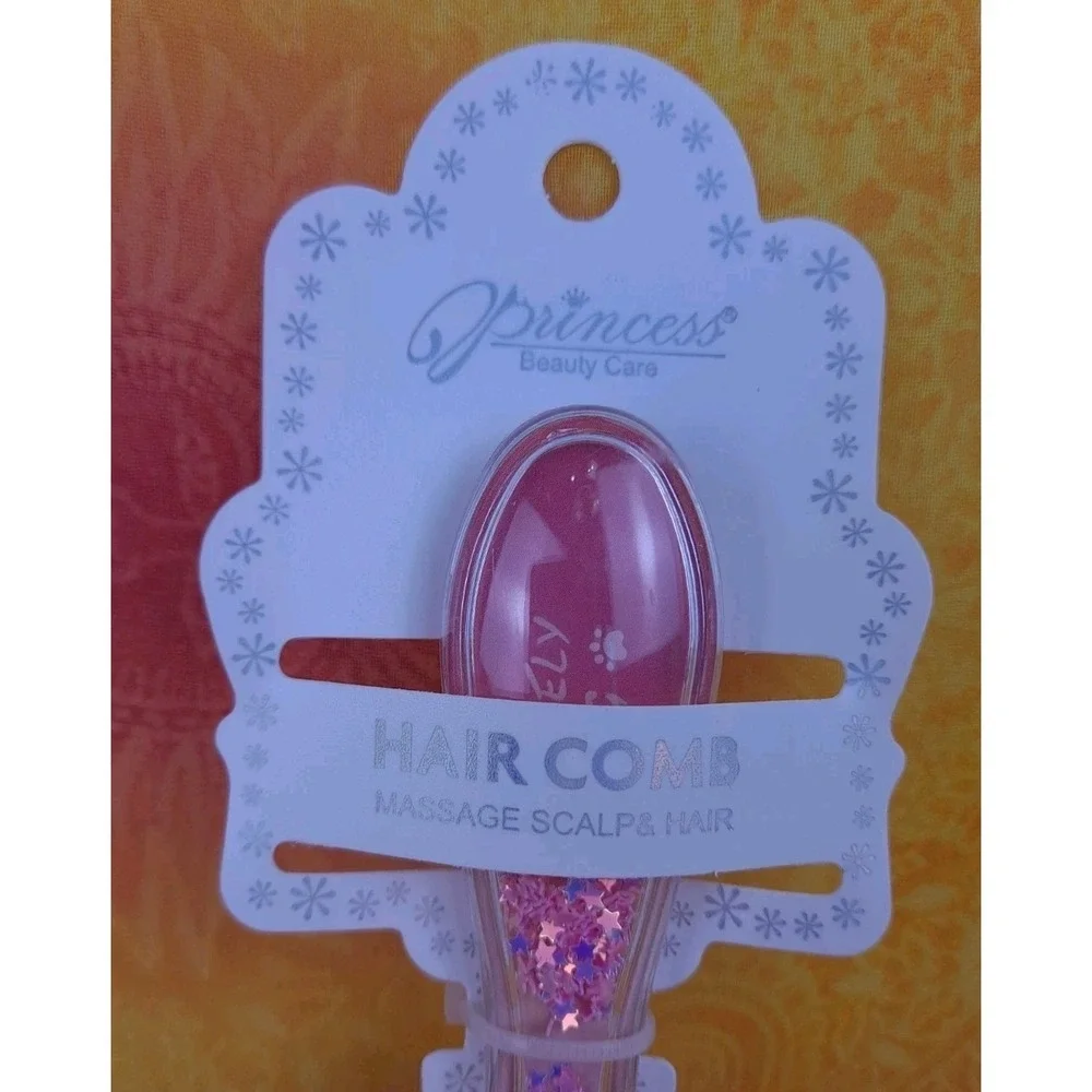 Glitter Dog Shaped Hair Brush Pink Dog With Pink Glitter Massage‎ Scalp